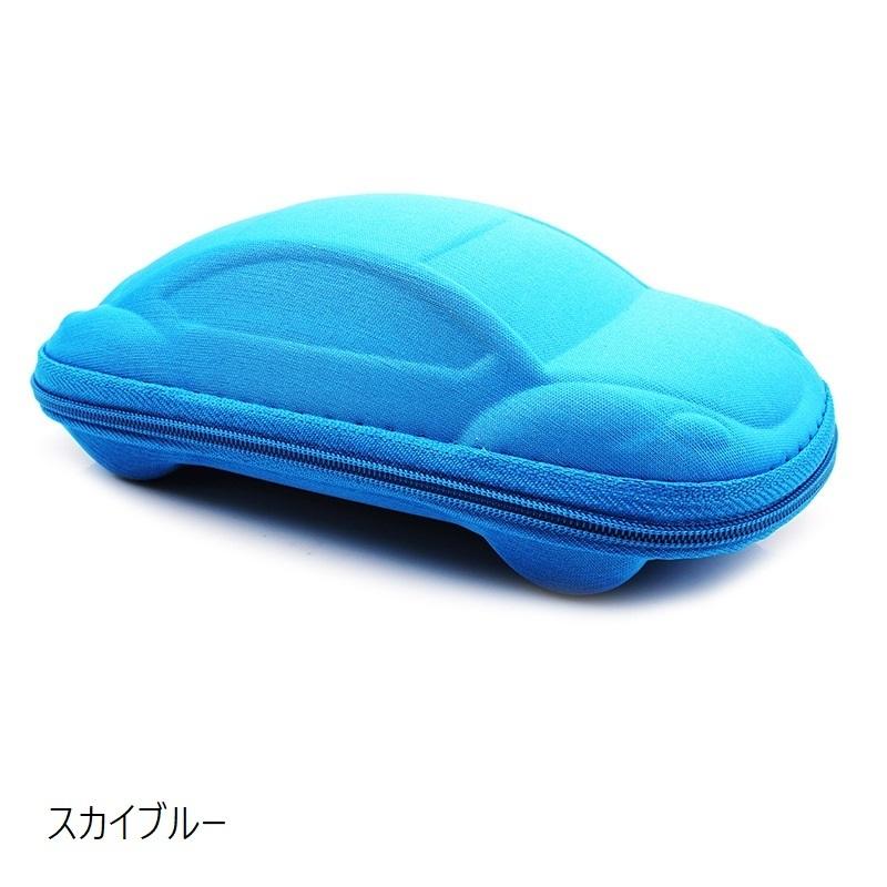 メガネケース　FARO スカイブルー メガネケース 眼鏡ケース サングラスケース 老眼鏡ケース 車型 立体