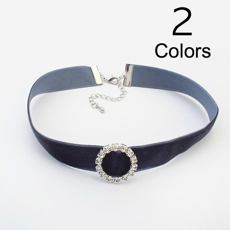 チョーカー ベロア ベルベット ラインストーン ネックレス ペンダント