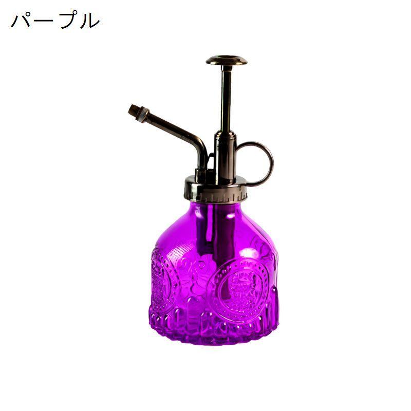 霧吹き スプレー 200ml ガラス製 アンティーク調 プッシュ式