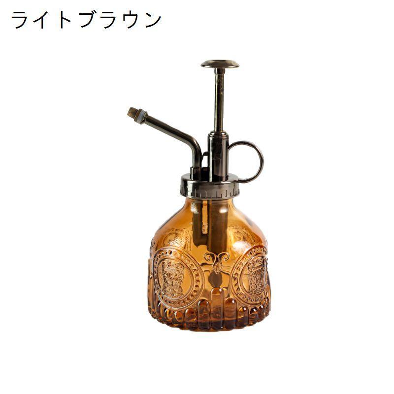 霧吹き スプレー 200ml ガラス製 アンティーク調 プッシュ式