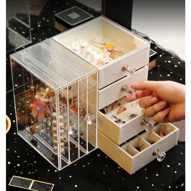 plusnao アクセサリーケース ジュエリーボックス 横型 引き出し