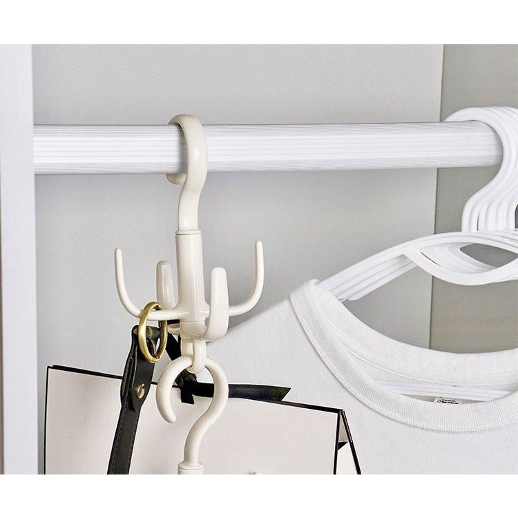 plusnao（プラスナオ） 収納ハンガー 360度回転ハンガー フック付き