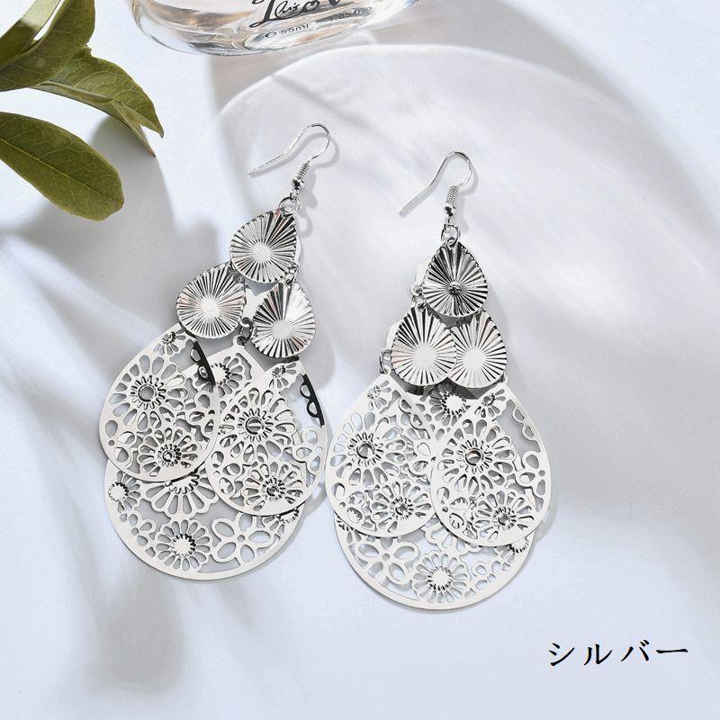 ピアス フックピアス ロング レディース アクセサリー フラワー 花