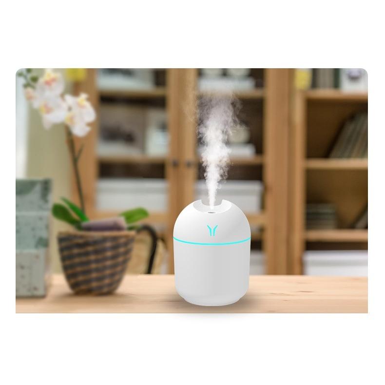 ミニ加湿器 USB 卓上 車載 空調家電 250ml シンプル コンパクト 光る