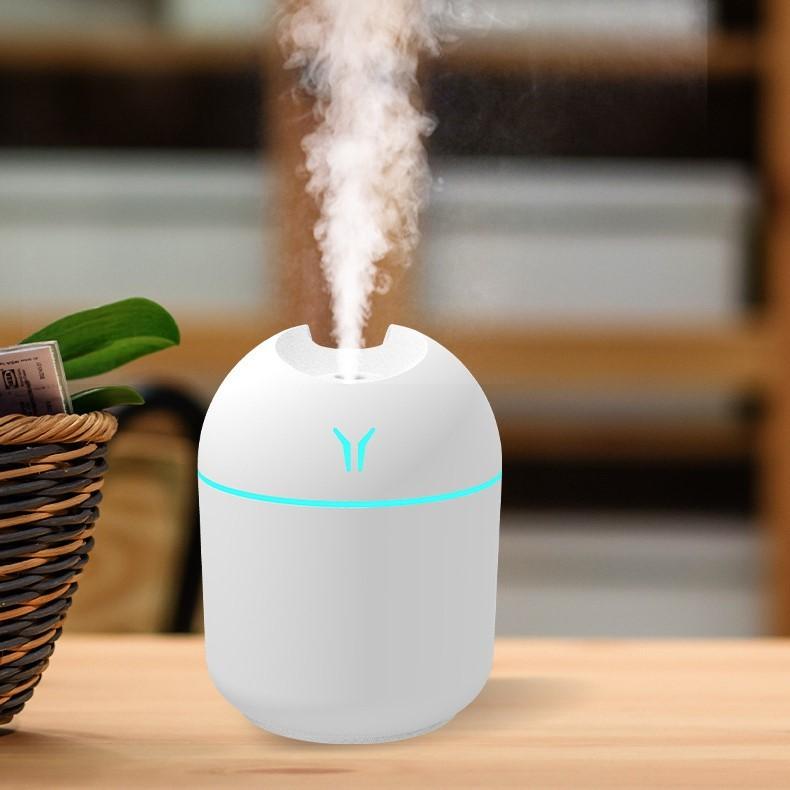 ミニ加湿器 USB 卓上 車載 空調家電 250ml シンプル コンパクト 光る