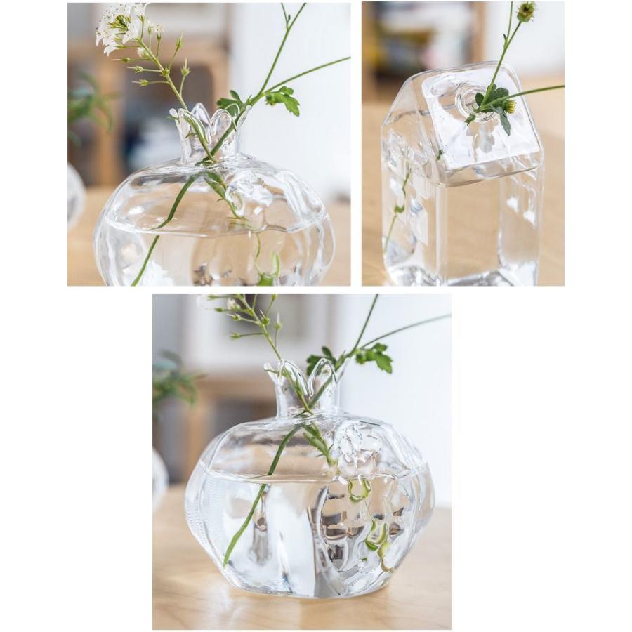 花瓶 ガラス フラワーベース 花器 ザクロガラス 透明 クリア