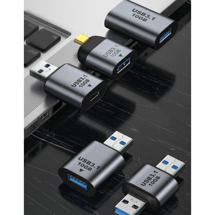 変換アダプター USB3.1 USB-A オス to USB-C Type-C メス OTG 充電 高速データ転送 10Gbps｜plusnao｜02