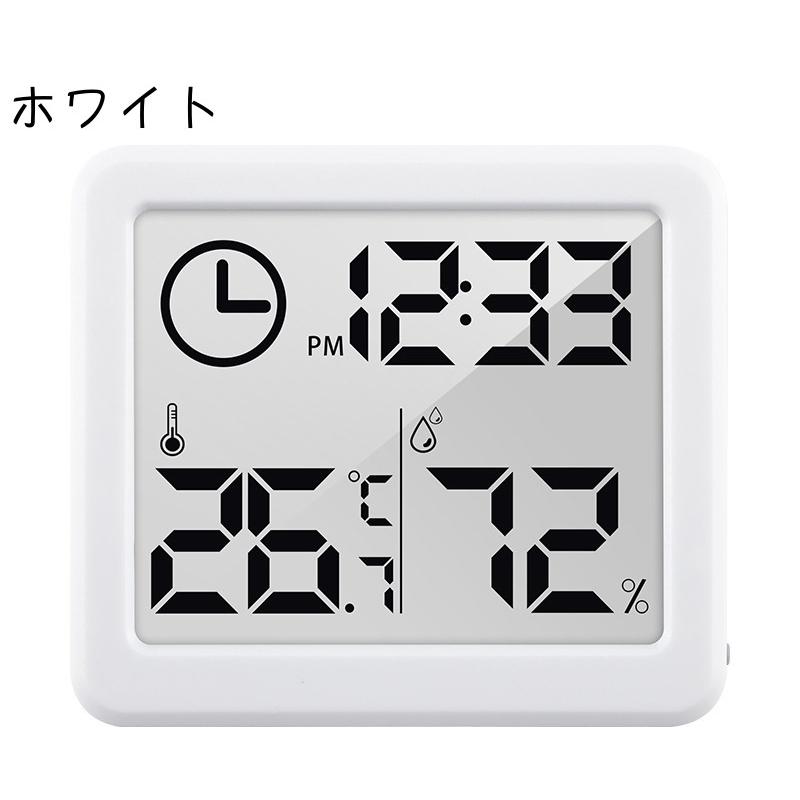 置き時計 多機能 電子時計 温湿度計 電子温度計 電子湿度計 卓上 スタンド リビング 寝室 玄関 薄型 便利 コンパクト 温度計 湿度計 置時計 お|plusnao|11