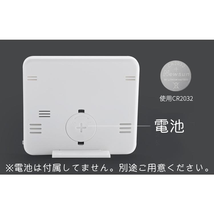 置き時計 多機能 電子時計 温湿度計 電子温度計 電子湿度計 卓上 スタンド リビング 寝室 玄関 薄型 便利 コンパクト 温度計 湿度計 置時計 お|plusnao|09