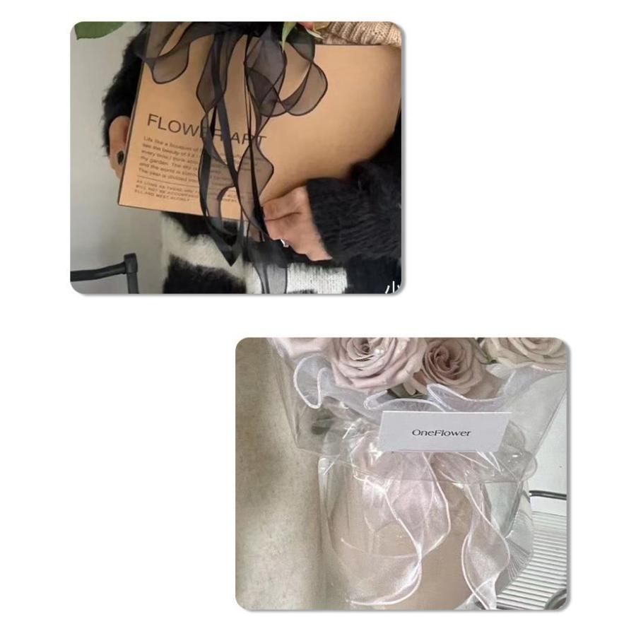 リボン ラッピング レース 裁縫材料 日用品雑貨 オーガンジー DIY かわいい おしゃれ 花束 蝶結び 包装用 ハンドメイド クラフト ギフト プレ | plusnao | 23