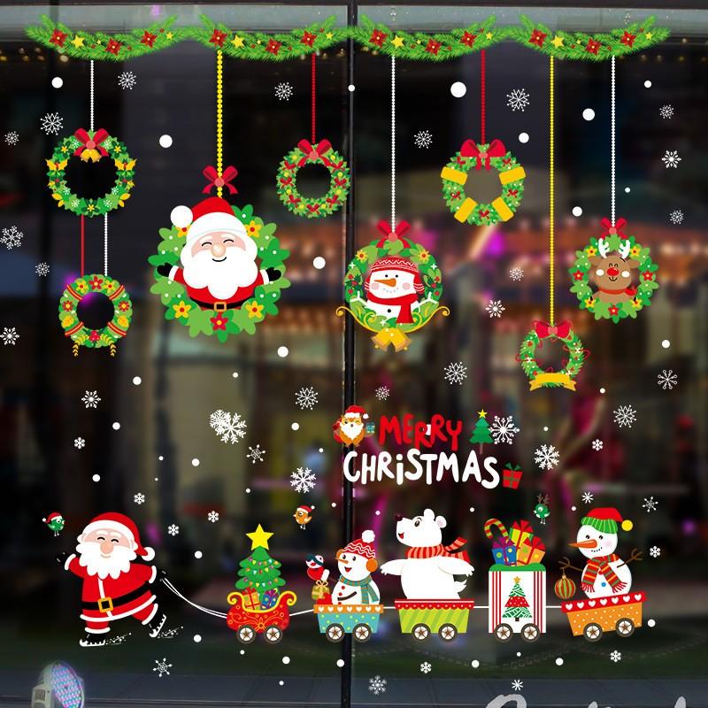 ウォールステッカー 壁紙シール 窓ガラス ウォールデコレーション クリスマス X'mas Merry Christmas クリスマスツリー 雪の結晶|plusnao|02
