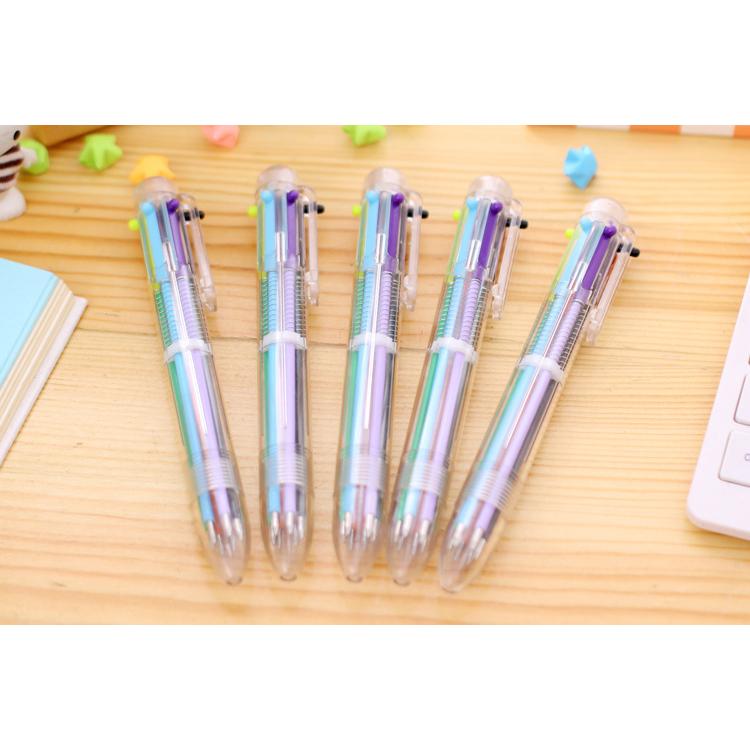 plusnao（プラスナオ） 6色ボールペン 3本セット 多色 油性 スケルトン