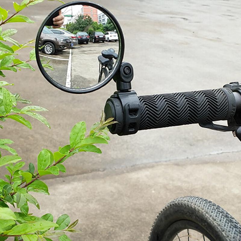 週間売れ筋 自転車ミラー ブラック 工具不要 180°回転 ハンドルミラー ロードバイク 黒