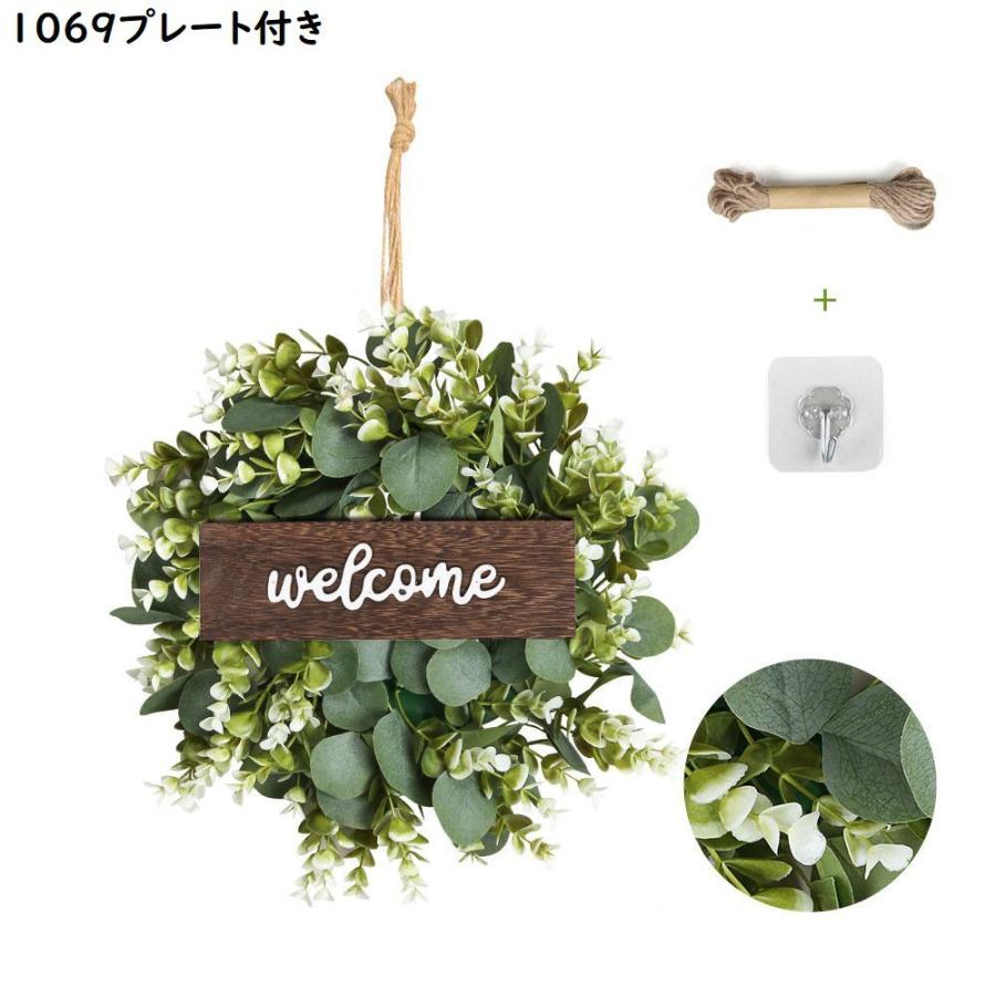 リース フェイク 人工 ユーカリ ガーランド 造花 クリスマスリース