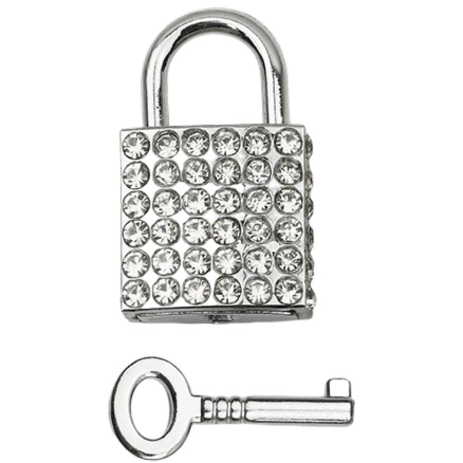 plusnao バッグチャーム 南京錠 ラインストーン バッグ用アクセサリー