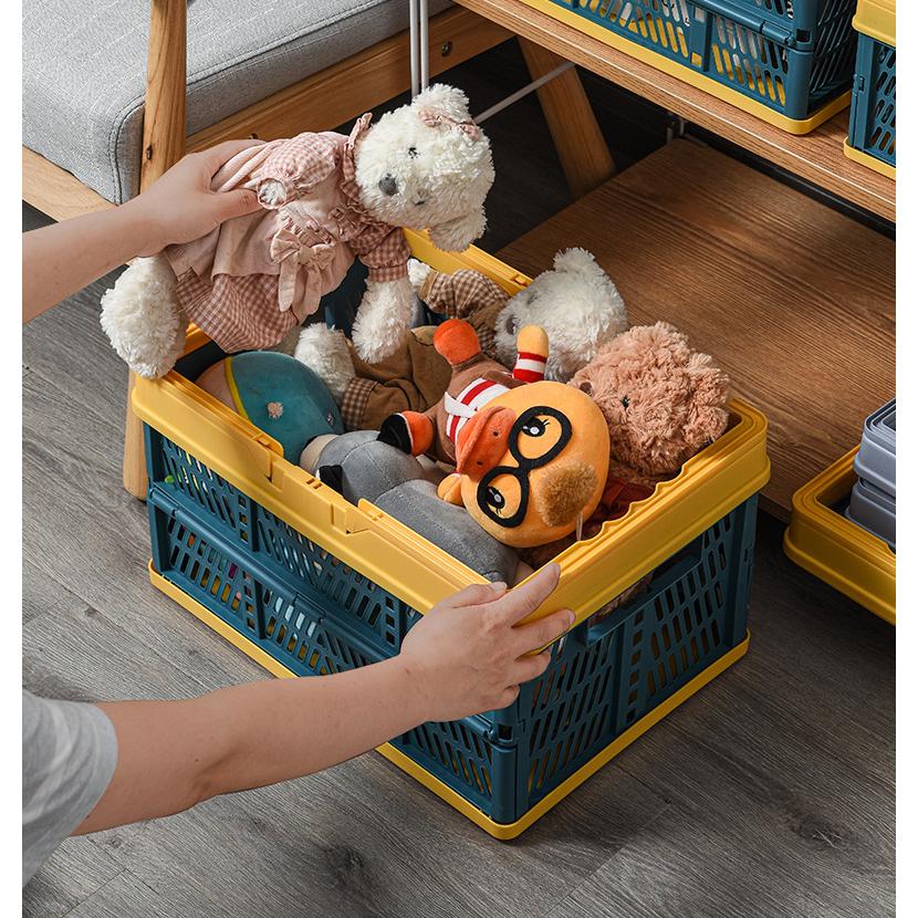 plusnao（プラスナオ） コンテナボックス 持ち手付き 折りたたみ式