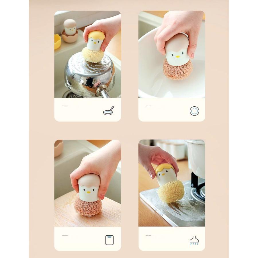 たまごさらだブラシ plusnao キッチンブラシ 食器用ブラシ 食器洗い 食器ブラシ 柄