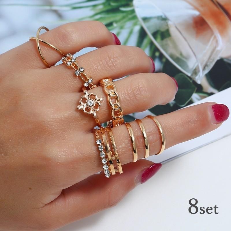 指輪 リング アクセサリー レディース 8個セット ファッション雑貨 シンプル おしゃれ かわいい ギフト プレゼント プラスナオ Paypayモール店 通販 Paypayモール