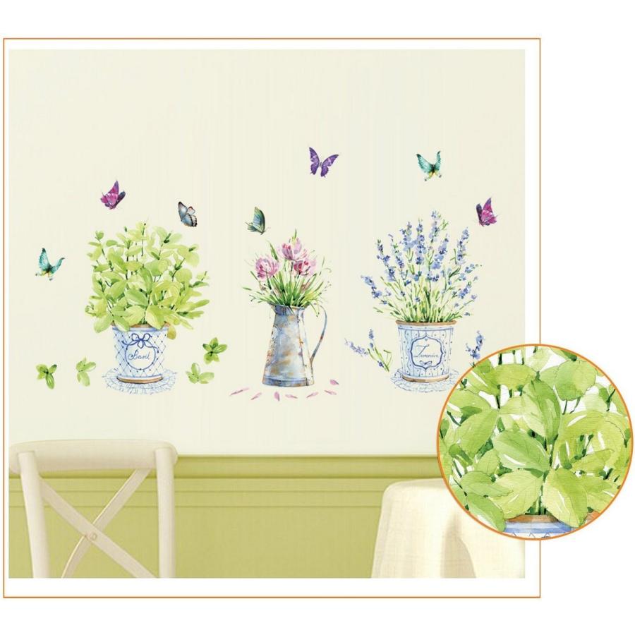 ウォールステッカー 壁紙シール ウォールシール 花 フラワー 鉢植え 植物 おしゃれ 華やか 可愛い かわいい 壁シール 壁面装飾 壁装飾 室内装飾|plusnao|03