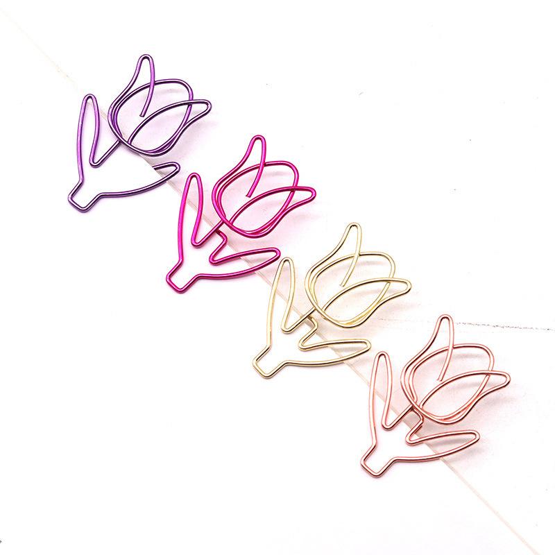 クリップ 5個セット ペーパークリップ ゼムクリップ チューリップ 花