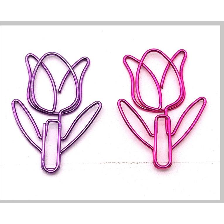 クリップ 5個セット ペーパークリップ ゼムクリップ チューリップ 花