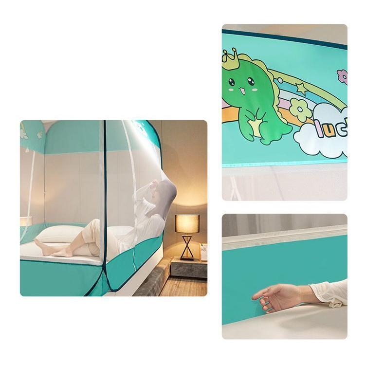 蚊帳 ワンタッチ 底付き 生活雑貨 蚊対策 虫除け ベッド取付 簡単設置 組み立て不要 かわいい イラスト入り ダブルファスナー スクエア 四角 防虫 プラスナオ Paypayモール店 通販 Paypayモール