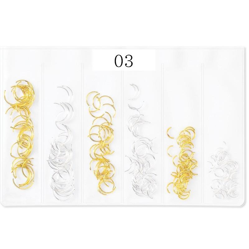 ネイルパーツ 6種類　6カラー ネイルパーツ メタルパーツ 6種類セット メタリックパーツ