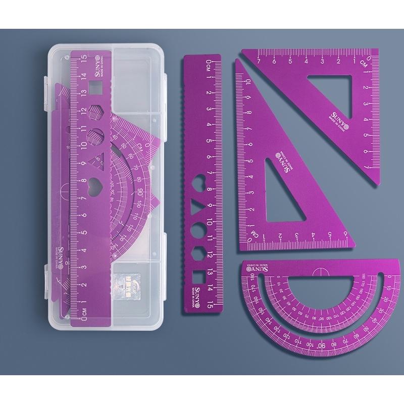 plusnao（プラスナオ） 定規セット 4点セット ケース付き 文房具