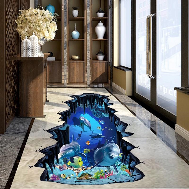 ウォールステッカー ウォールシール 壁紙 壁面装飾 3d アニマル 動物 イルカ 魚 海中 アニメ風 絵画 アート プラスナオ Paypayモール店 通販 Paypayモール