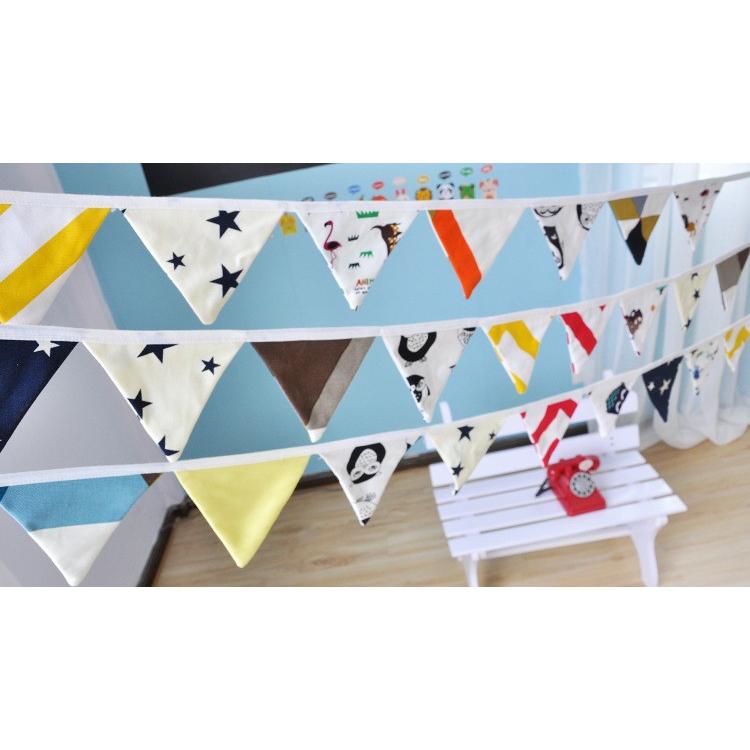 ガーランド 旗 フラッグ 三角形 装飾 子供部屋 誕生日 パーティー 室内 飾り 壁 天井 吊るす 布 インテリア 雑貨 カラフル かわいい プラスナオ Paypayモール店 通販 Paypayモール