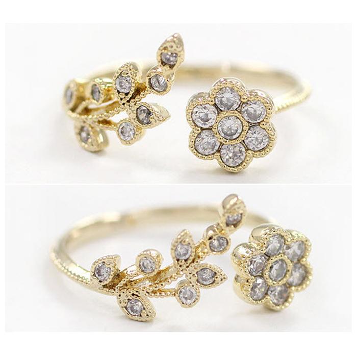 plusnao（プラスナオ） 指輪 リング フロントオープン 葉っぱ リーフ