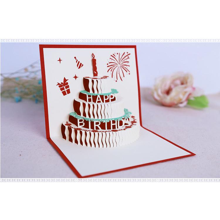バースデーカード メッセージカード ポップアップカード 誕生日カード カード 3D 飛び出す 誕生日 バースデー birthday ケーキ お祝い プ｜plusnao｜04
