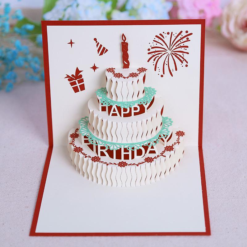 バースデーカード メッセージカード ポップアップカード 誕生日カード カード 3D 飛び出す 誕生日 バースデー birthday ケーキ お祝い プ｜plusnao｜07