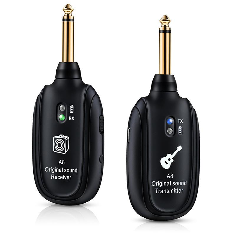 ギターワイヤレスシステム エレキギターベース用 楽器 パーツ アクセサリー ワイヤレスシステム トランスミッター レシーバー 内蔵充電式 リチウム ベ | ブランド登録なし | 01