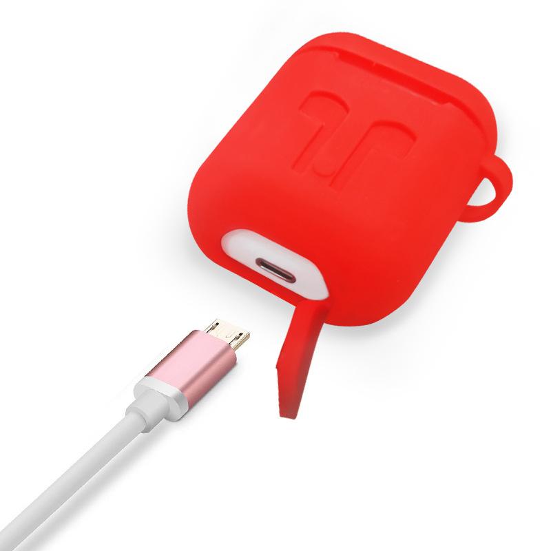 ❄️☘️ Air Pods ケース 赤 レッド カラビナ付き 充電穴あり