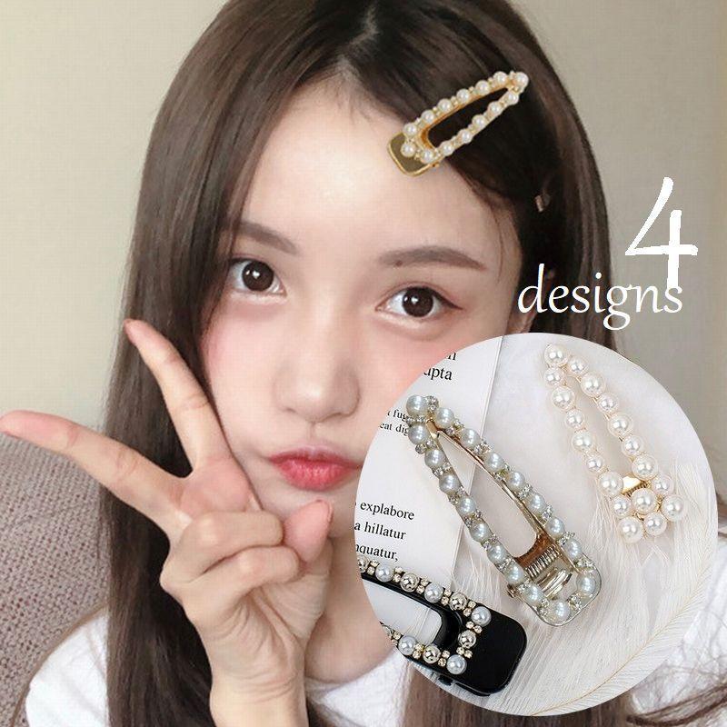 ヘアクリップ 前髪クリップ フェイクパール ヘアピン ヘアアクセサリー レディース ヘアアレンジ 前髪ピン おしゃれ ゴールドカラー シルバーカラー プラスナオ Paypayモール店 通販 Paypayモール