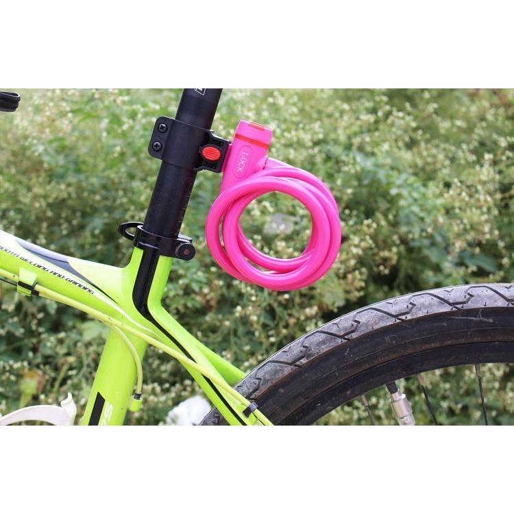 ワイヤーロック ブラケット付き 鍵式 自転車用品 ケーブルロック