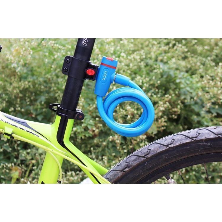 ワイヤーロック ブラケット付き 鍵式 自転車用品 ケーブルロック カギ 