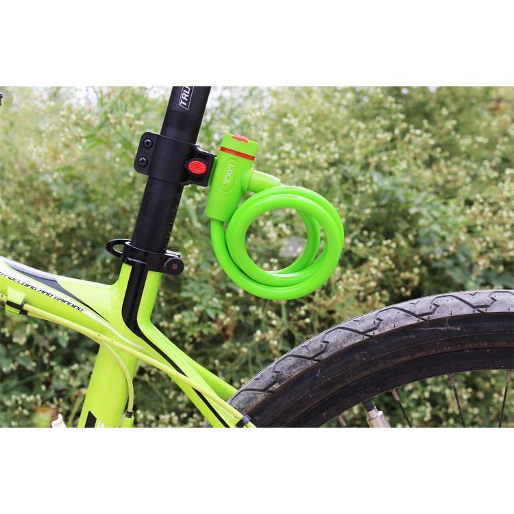 ワイヤーロック ブラケット付き 鍵式 自転車用品 ケーブルロック カギ