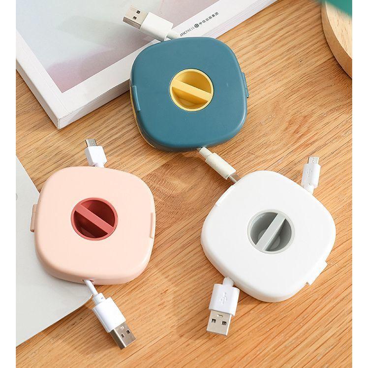 ケーブルホルダー コードリール式 充電ケーブル収納 イヤホンコード 巻き取り すっきり 便利 絡まない 携帯 持ち運び スマホスタンド イヤホン収納|plusnao|03