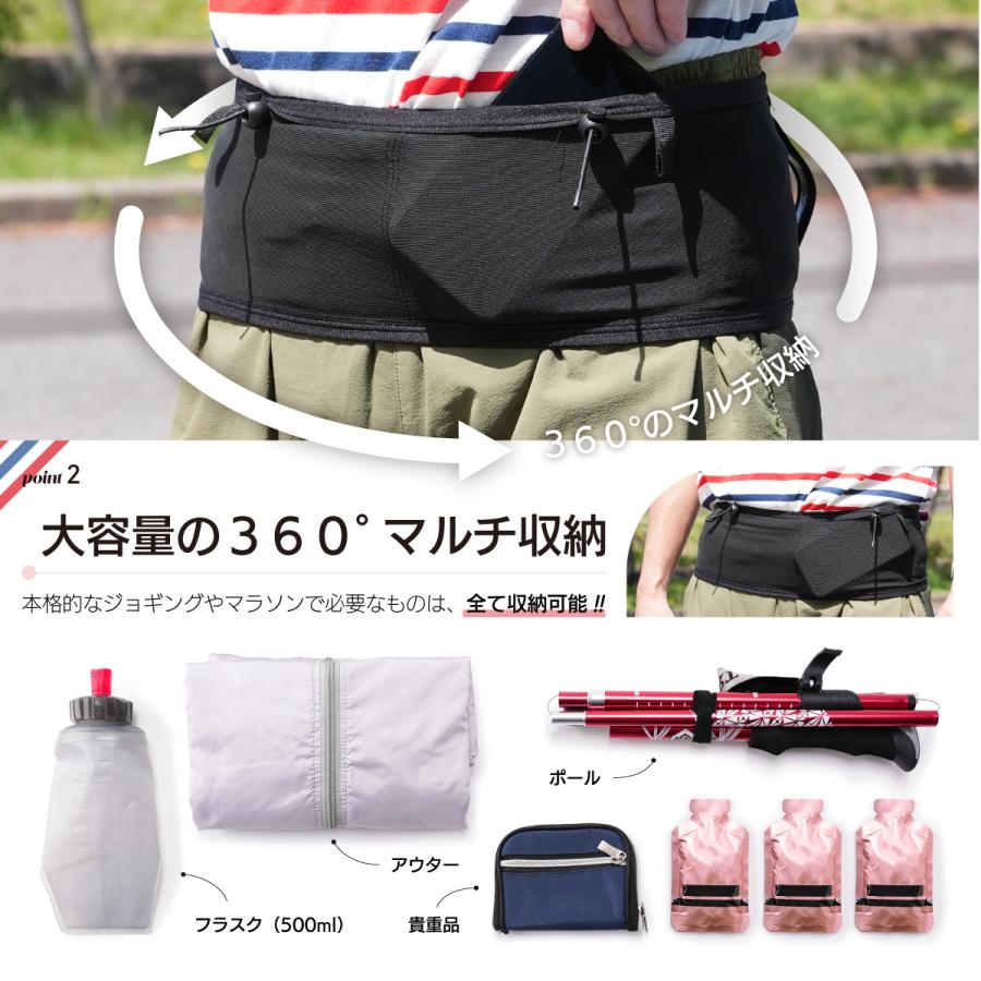 millhill ランニング ポーチ ウェストポーチ 背面メッシュ