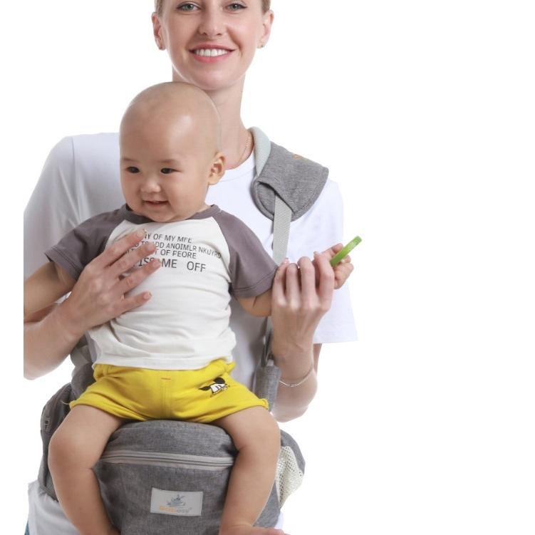 グレー ヒップシート ポケット付き plusnao（プラスナオ） ヒップシート 抱っこ紐 ウエストポーチ 2way