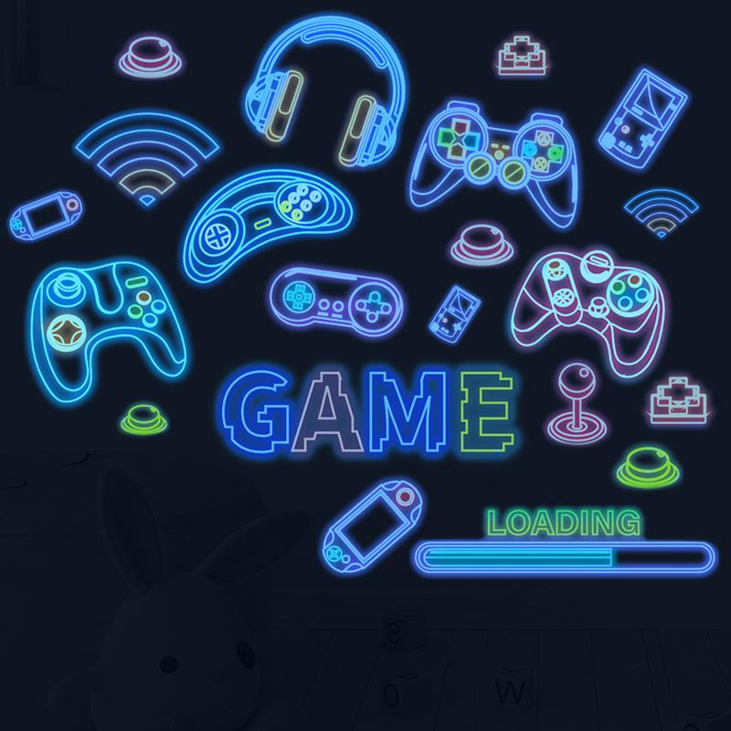 ウォールステッカー 光る 蓄光式 シール式 壁紙シール おしゃれ かわいい ゲーム コントローラ ネオンサイン風 ラインアート 暗いところで光る ウォ Zak プラスナオyahoo 店 通販 Yahoo ショッピング