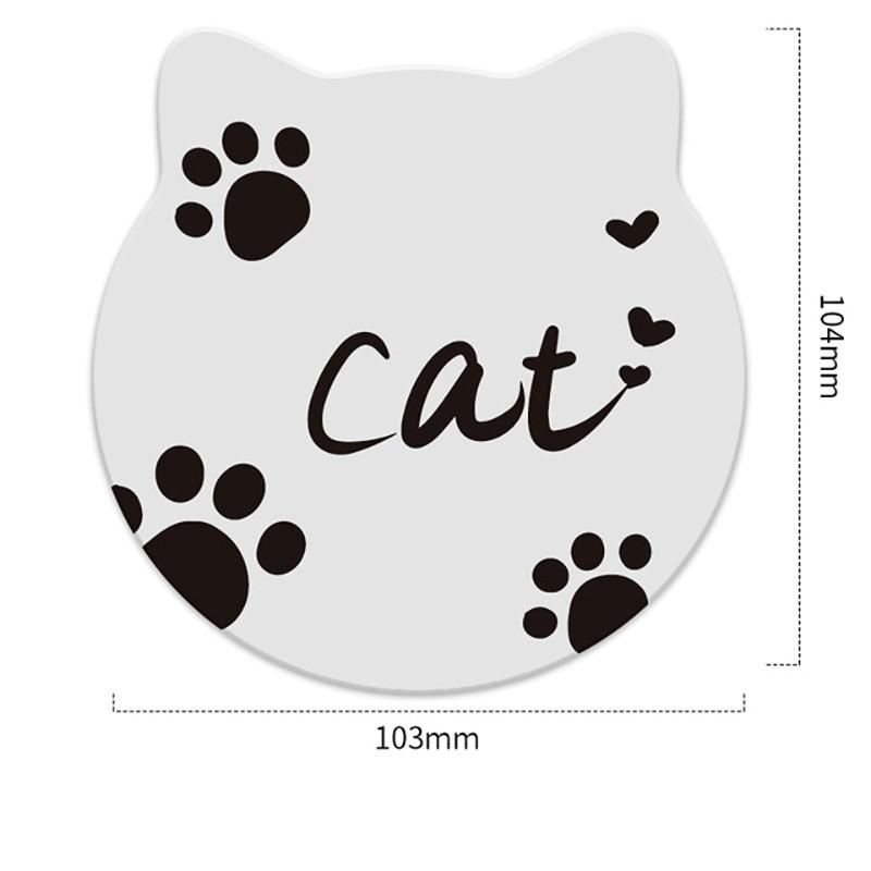 珪藻土コースター コースター 茶托 ソープディッシュ 石鹸置き 超吸水 人気 おしゃれ 吸水 イラスト 猫 キャット 足あと 黒 白 かわいい 癒され プラスナオ Paypayモール店 通販 Paypayモール