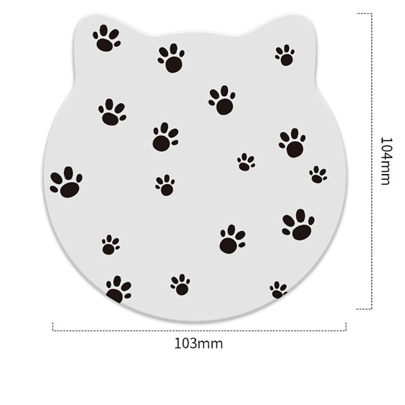 珪藻土コースター コースター 茶托 ソープディッシュ 石鹸置き 超吸水 人気 おしゃれ 吸水 イラスト 猫 キャット 足あと 黒 白 かわいい 癒され プラスナオ Paypayモール店 通販 Paypayモール