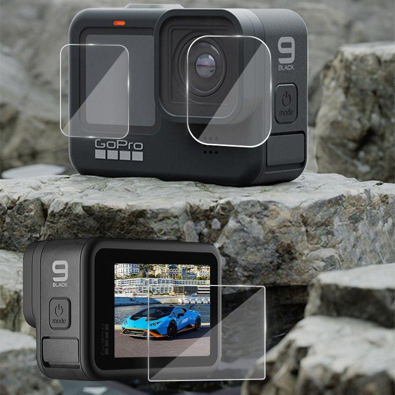 液晶保護フィルムセット GoPro HERO10 HERO9 HERO8 Black ディスプレイ 保護シート レンズ 前面 背面 保護 汚れ防止 指｜plusnao｜02