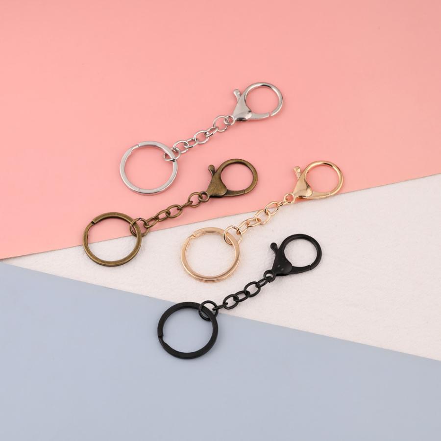 キーホルダー 単品 キーリング キーチェーン 二重リング カニカン シンプル 飾りなし 定番 ベーシック アレンジ アクセサリーパーツ 自作 DIY