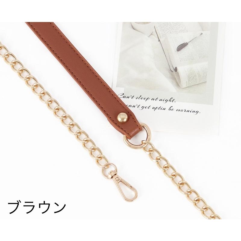 plusnao（プラスナオ） バッグストラップ チェーン レザー調 ハンド