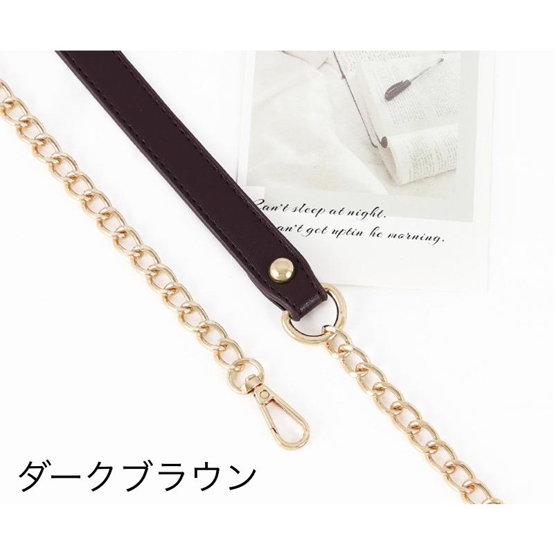 plusnao（プラスナオ） バッグストラップ チェーン レザー調 ハンド