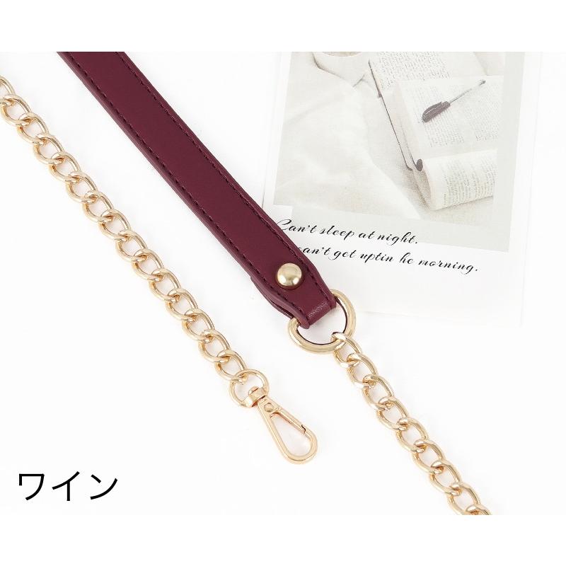 plusnao（プラスナオ） バッグストラップ チェーン レザー調 ハンド